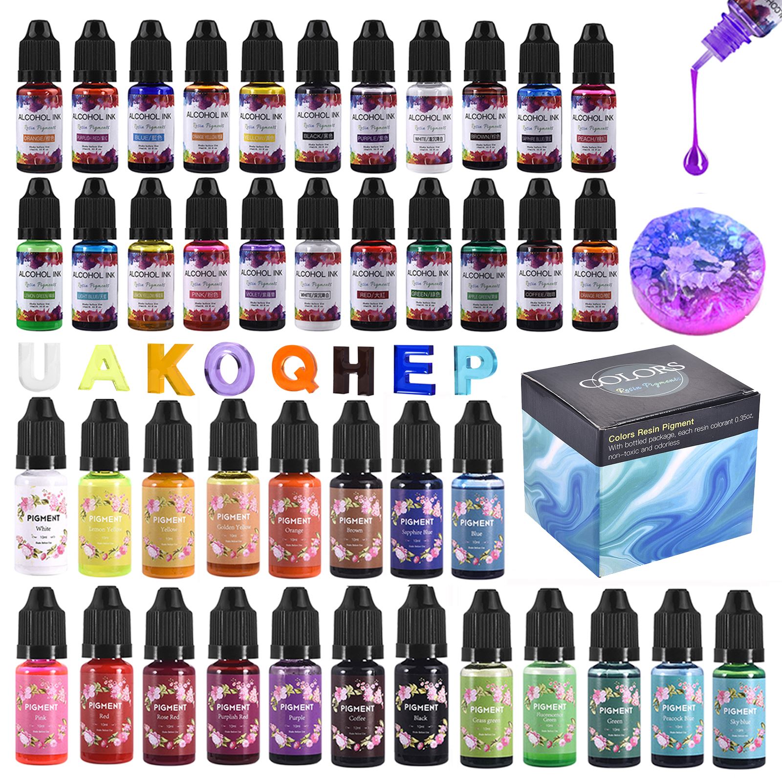 1 комплект, набор пигментов дл – обзор и цена Resin Pigment Set